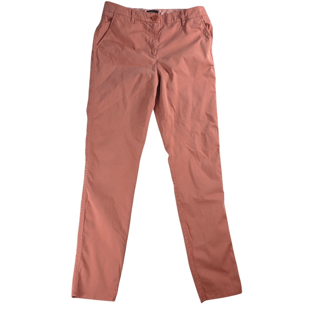 Caroll Paris Women 40 8/10 Salmon Pink Chino Pants Slim Fit Cotton‎ Blend French